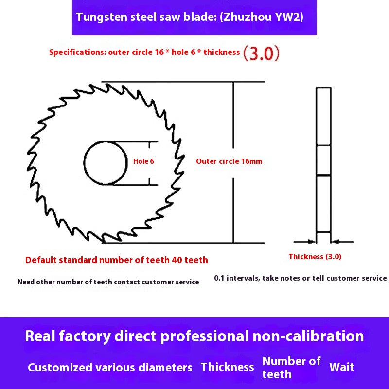 1142-Tungsten steel saw blade milling cutter ebony circular saw blade integral tungsten carbide saw blade outer diameter 20/30/40/60/80/100 Shandong Denso Pricision Tools Co.,Ltd.